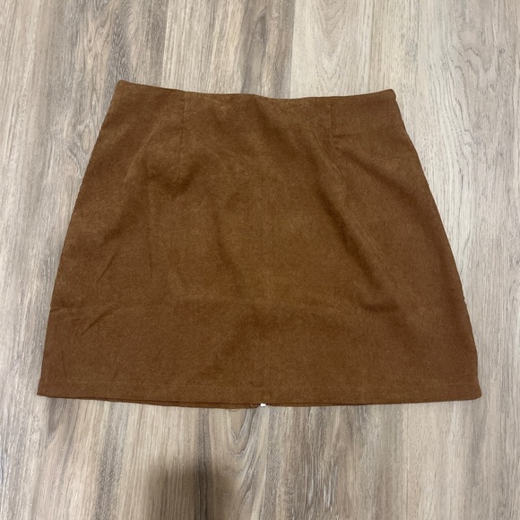 Shein Corduroy Style Zipper-front Mini Skirt - Picture 4 of 4